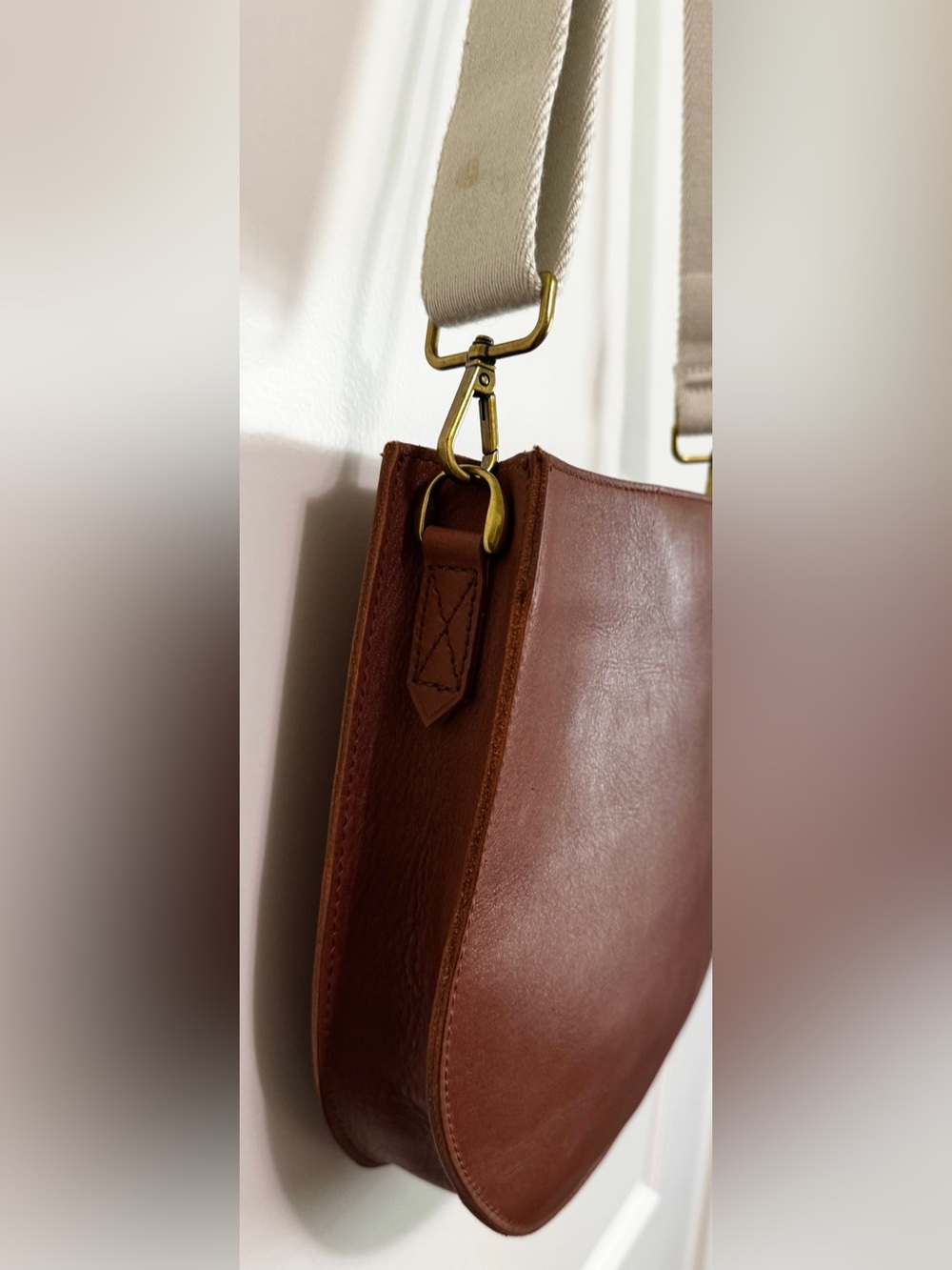 Madewell The Transport Saddlebag Leather Crossbody Bag English Saddle NWT - Picture 8 of 16